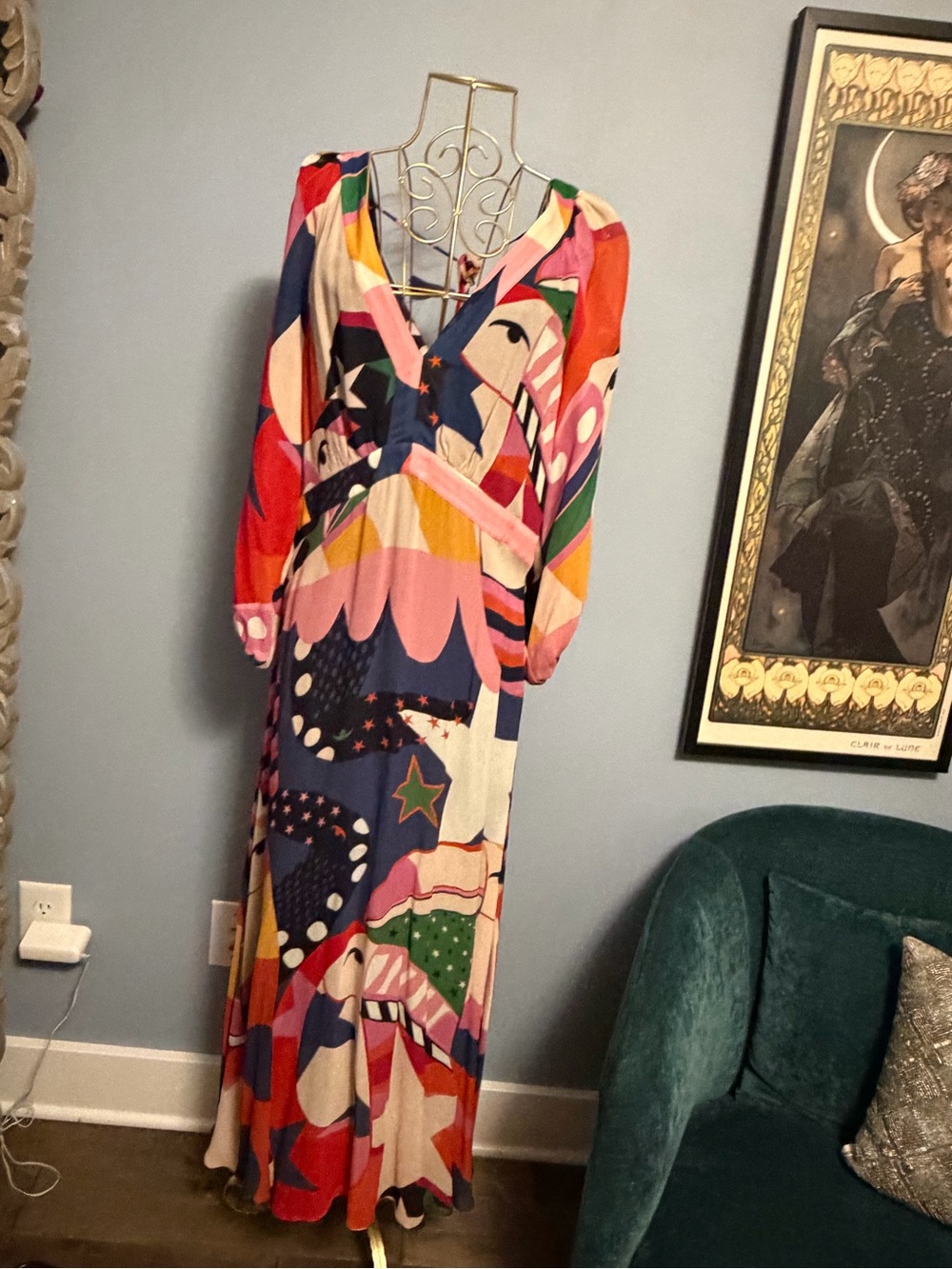 Farm Rio Colorful Abstract Maxi Dress - Multicolor